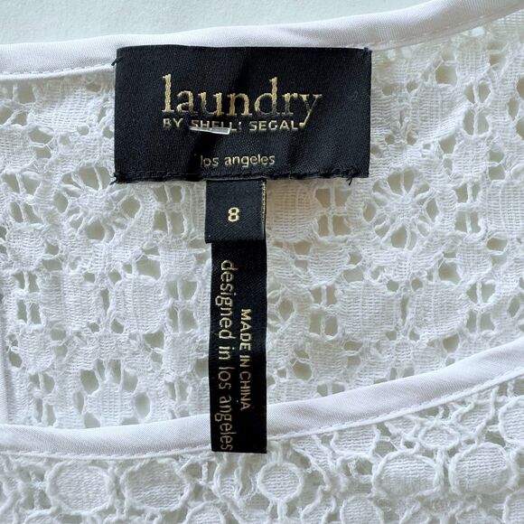 NWT Imperfect Laundry by Shelli Segal Lace Overlay 3/4 Bell Sleeve Dress Size 8 - Picture 6 of 12